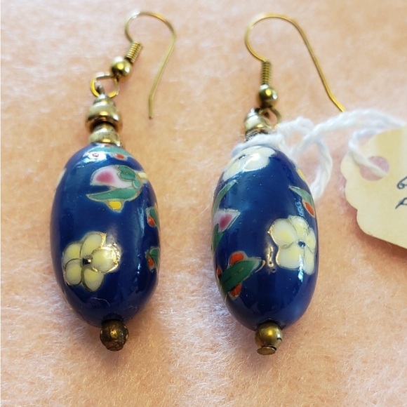 Porcelain and Gold Cloisonné Choker Necklace & Earrings Set - Picture 10 of 11